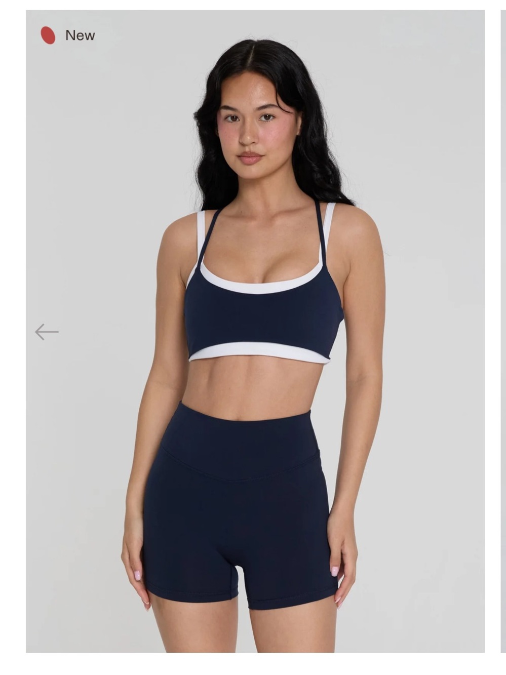 FORM Layered Sports Bra - Navy and White